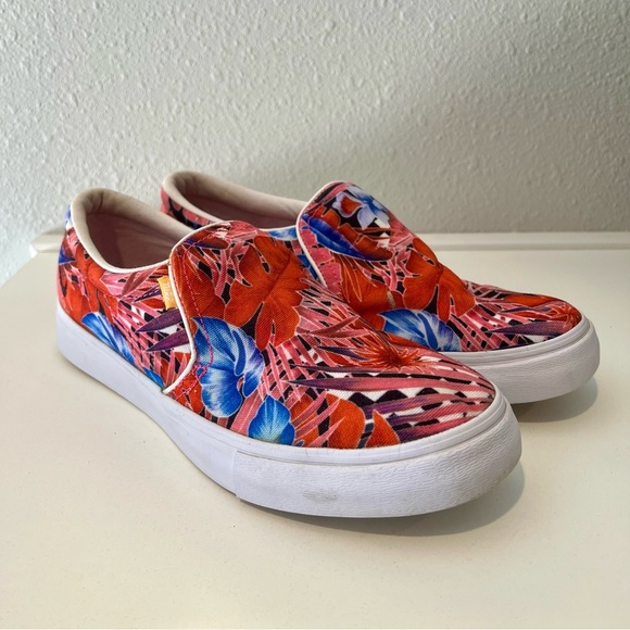 Nike Women’s Court Royale Leser Floral Print Slip On Shoes Sneakers Size 10 EUC - Picture 1 of 9